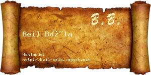 Beil Béla névjegykártya